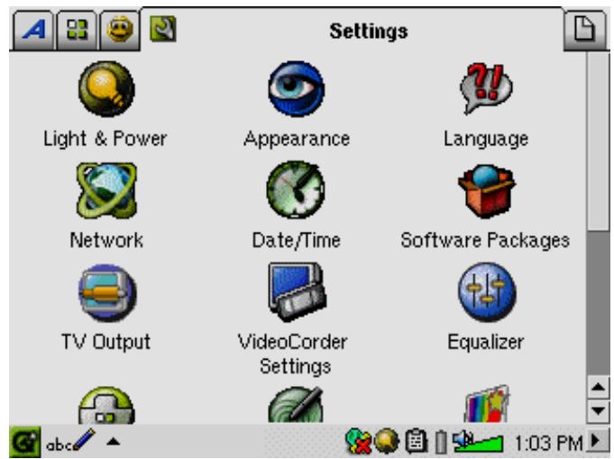 ARCHOS PMA 400 - THE SETTINGS APPLICATIONS - 1