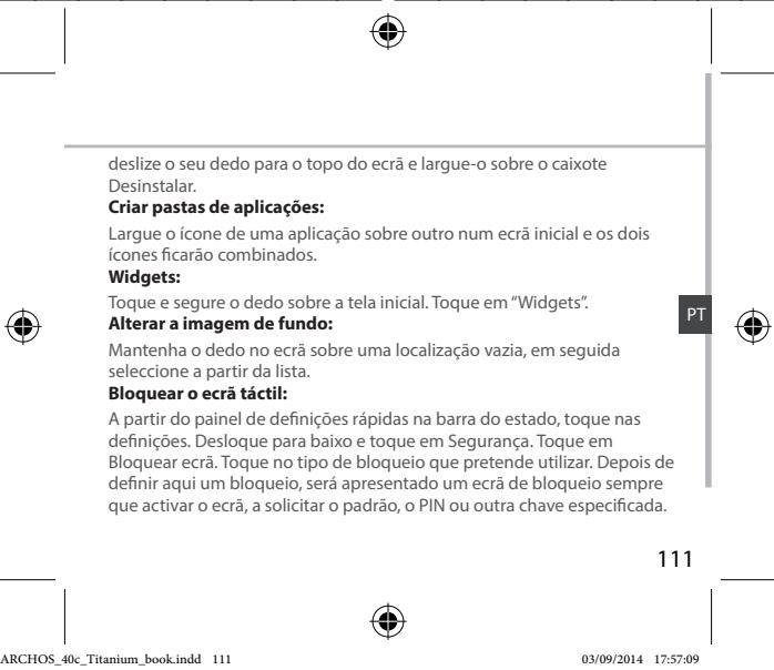ARCHOS 40 CESIUM - Desinstalar um item: - 2