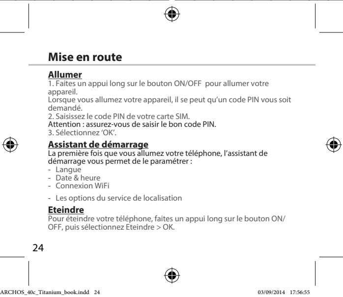 ARCHOS 40 CESIUM - Description du téléphone - 10