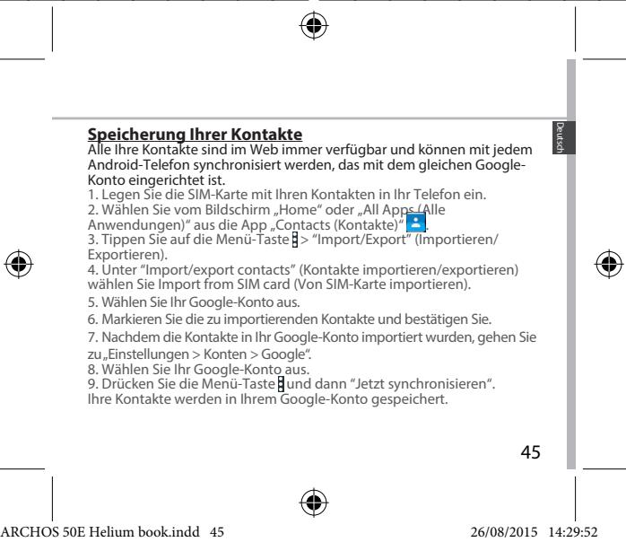 ARCHOS 50E HELIUM - Synchronisierungsinformationen - 3