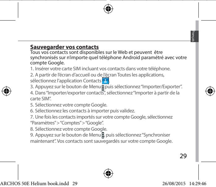 ARCHOS 50E HELIUM - Synchroniser des informations - 3