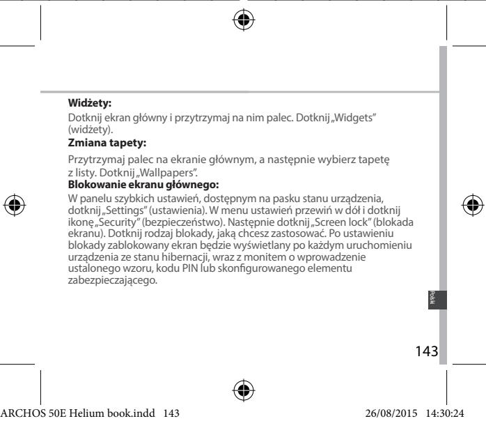 ARCHOS 50E HELIUM - Wskazówki porady dotyczse systemu Android™ - 3