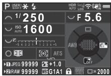 PENTAX K-1 - Écran de contrôle LCD - 1