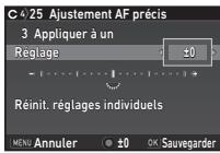 PENTAX K-1 - Sélectionnez [Réglage] et ajustez la valeur. - 1