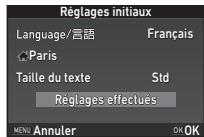 PENTAX K-1 - Appuyez sur ▼ pour sélectionner [Réglages effectués] puis appuyez sur OK. - 1