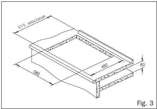 SMEG SE640CXM - Selecting a location for the hob (see fig. 3) - 1