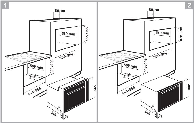 SMEG SE985X - Mounting the oven - 1