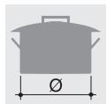 SMEG PTV64ES - Grydernes og pandernes diameter - 1