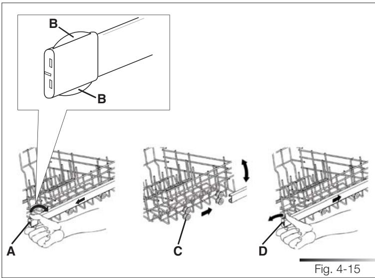 SMEG STA8614XU - Adjusting the upper rack - 1