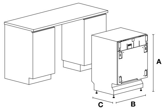 SMEG STA8614XU - DIMENSIONS OF DISHWASHER (See fig. 4-01) - 1