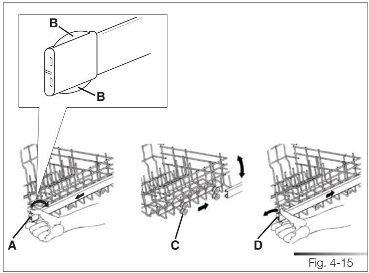 SMEG STA8743U - Adjusting the upper rack - 1
