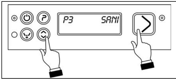 SMEG CWG420D - Selecting the “sanitisation” function (only available in P3) - 1