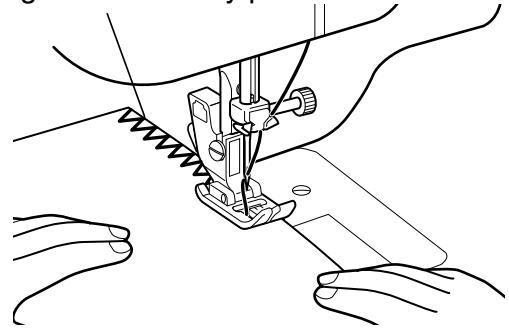 TOYOTA SPB15 - Position the fabric so that the right needle entry point at the edge of the fabric is slightly on the outside. - 1