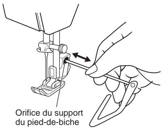 TOYOTA OEKAKI RENAISSANCE - Insérez le guide à matelasser en dessous de la plaque du support de pied-de-biche. - 1