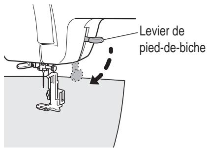 TOYOTA OEKAKI RENAISSANCE - Placez le tissu sous le pied-de-biche, puis abaissez le levier. - 1