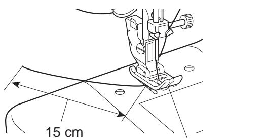 TOYOTA OEKAKI RENAISSANCE - Faites passer le fil par la fente du pied-de-biche, puis tirez environ 15 cm de fil vers l'arrière. - 1