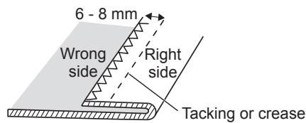 TOYOTA SUPER JEANS 26 - Sew overcasting along the edge of the fabric, and then fold the fabric as shown. - 2