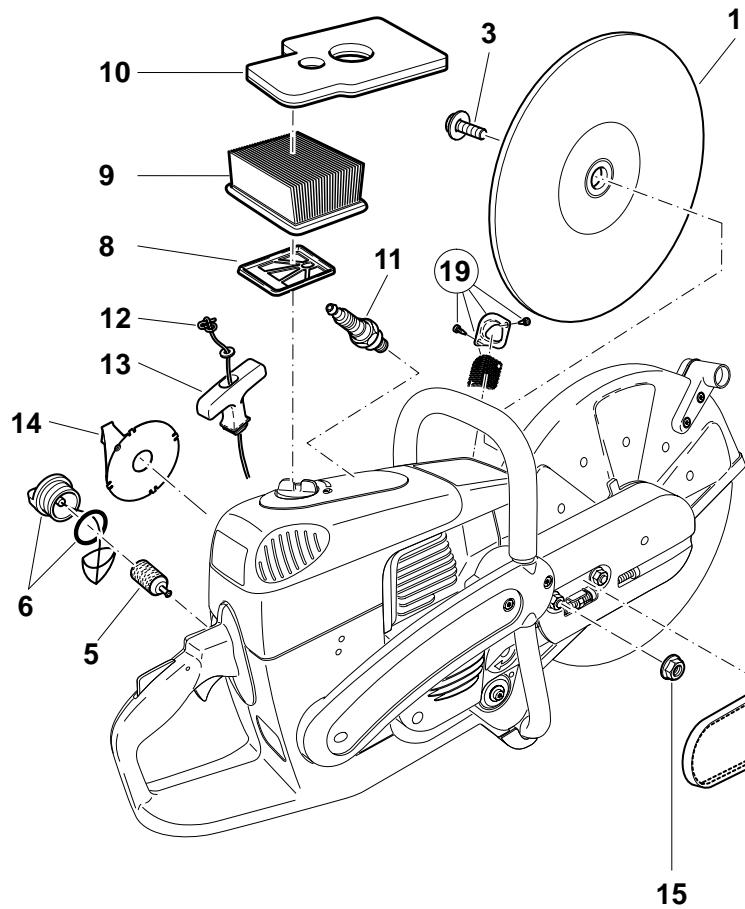 MAKITA DPC6410 - Extracto de la lista de piezas de repuesto - 2