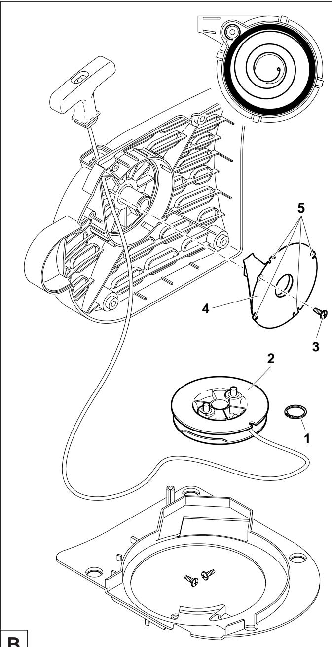 MAKITA DPC6410 - Recambio de la cuerda de arranque - 6