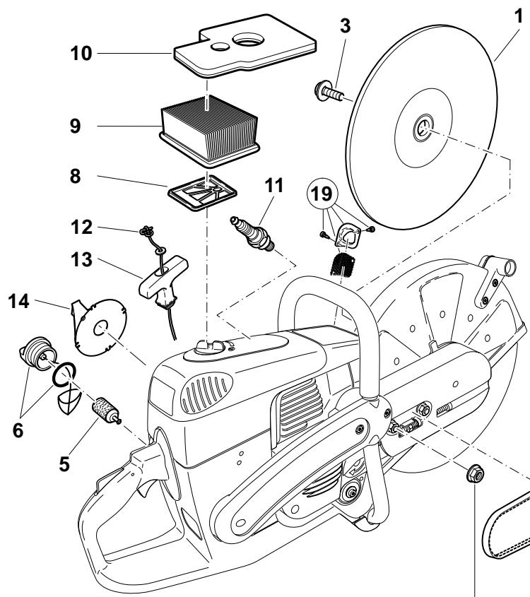 MAKITA DPC6410 - Extract from the spare parts list - 2