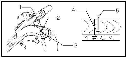 MAKITA LS1216L - Einstellen der Laserlinie für die linke Seite des Sägeblatts. - 1