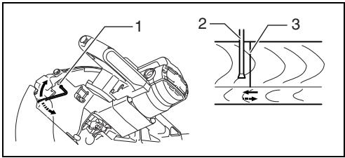 MAKITA LS1216L - Regolare la linea laser sul lato destro della lama. - 1