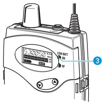 SENNHEISER EK 300 IEM G2 - Indications and displays on the receiver - 1