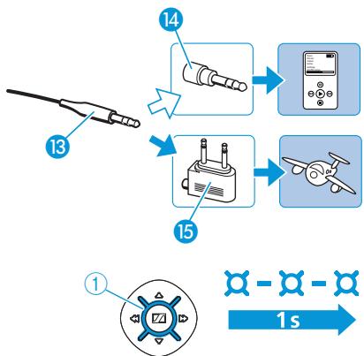 SENNHEISER MM 550 TRAVEL - Connecting the audio cable - 1