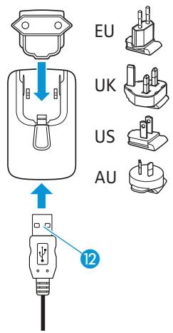 SENNHEISER MM 550 TRAVEL - Connecting the charging cable to the mains unit, to a PC or to other USB devices - 2
