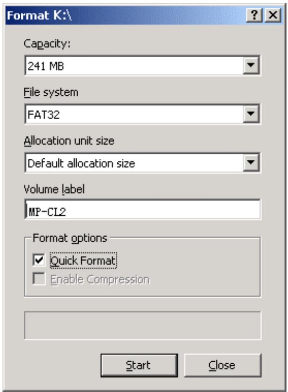 MPMAN MP-CL2 - Formatting - 1