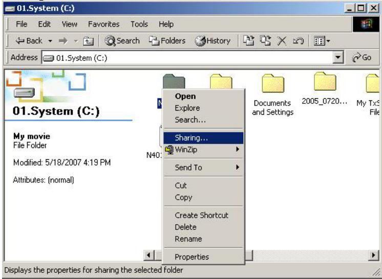MPMAN MPH100 - Data sharing setup for Windows2000 - 1