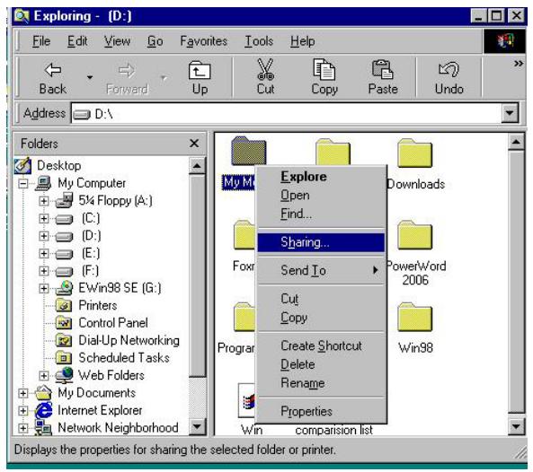 MPMAN MPH100 - Data Sharing Setup for Windows 98/SE/ME - 1