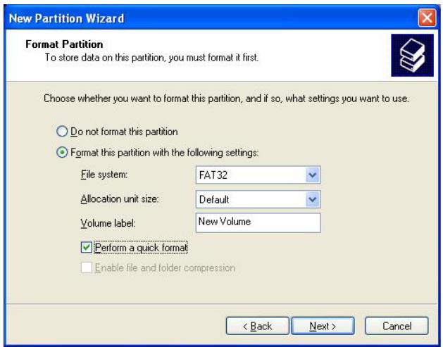 MPMAN MPH100 - Check [Primary Partition] and click on [Next]. - 4