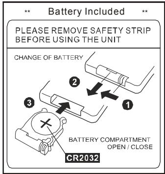 MPMAN DAB320 - PUTTING THE BATTERY INTO THE REMOTE CONTROL UNIT - 2