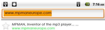 MPMAN MP824 - + To go to a webpage. - 1