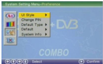 MPMAN PDV 798 DVBT - System setting Menu-Preference - 1