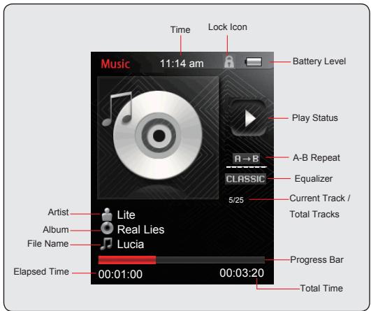 MPMAN TK 250 - Now Playing Controls (Music Playback) - 1