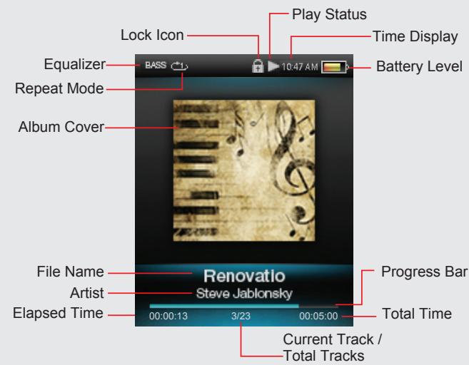 MPMAN TK 252 - Now Playing Controls (Music Playback) - 1