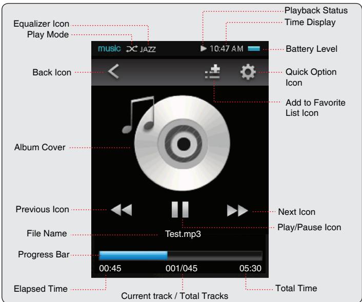 MPMAN TS 302 - Now Playing Controls (Music Playback) - 1