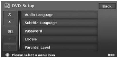 CLARION MAX983HD - Selecting the DVD Setup menu - 2