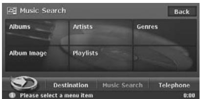 CLARION MAX983HD - Displaying the Music Search screen - 1