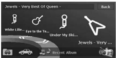 CLARION MAX983HD - Displaying the Recent Album list - 1
