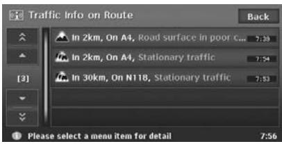 CLARION MAX983HD - Displaying traffic information on the route - 1