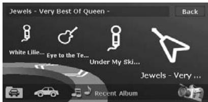 CLARION MAX983HD - Recent Album menu - 1