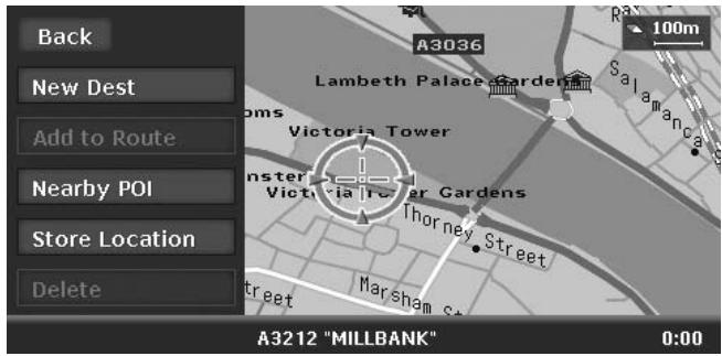 CLARION MAX983HD - Location menu (Menu on scrolled map) - 1