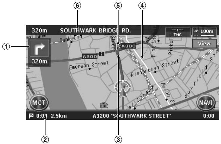 CLARION MAX983HD - Indicators displayed during the route guidance mode - 1