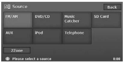 CLARION MAX983HD - Source menu - 1