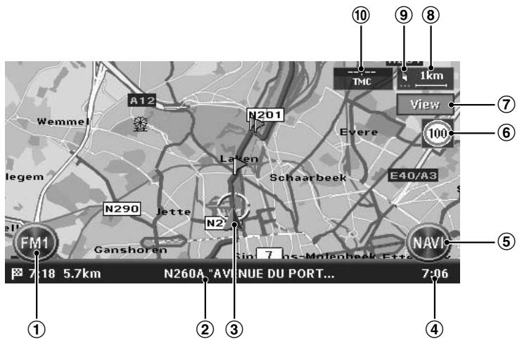CLARION MAX983HD - Indicators on the map of the current location - 1