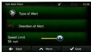 CLARION NX501E - Editing an alert point - 4