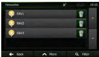 CLARION NX501E - Selecting the destination from your Favourites - 5